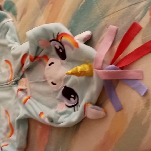 Big Girl's,Super Soft & Cute,Mint Green,🌈 Unicorn🦄,Hooded,Onsie, Zip Down,PJ's - Picture 17 of 17